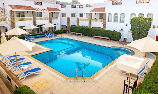 Camel Hotel for divers - Pool and hotel shot from Balcony